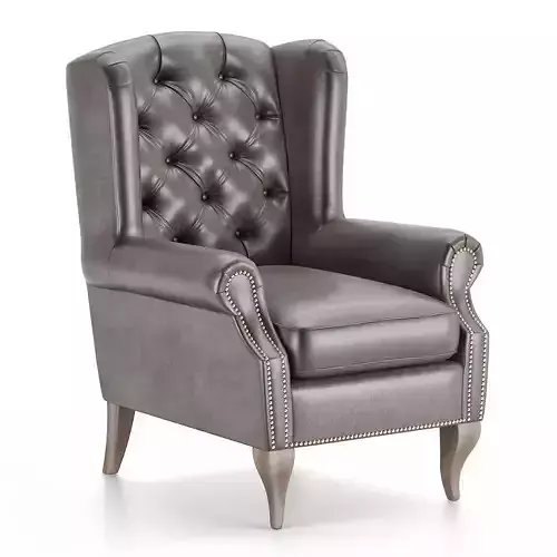 Emerald Green Button Pressed Wing Chair