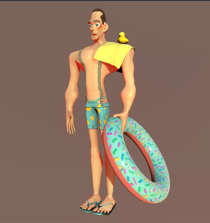 Dan the Man 3d Full Character Model T-Pose Low-poly 3D model Low-poly 3D model