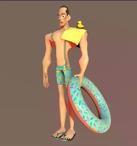 Dan the Man 3d Full Character Model T-Pose Low-poly 3D model Low-poly 3D model