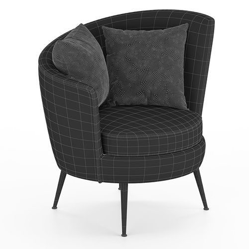 Fotelis ALMOND Low-poly 3D model 2