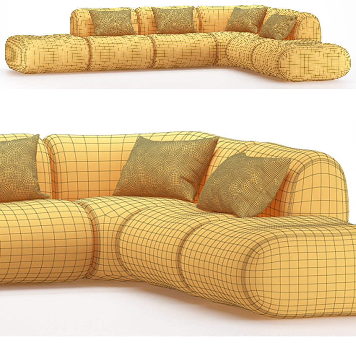 Lemmi Sofa Low-poly 3D model_1