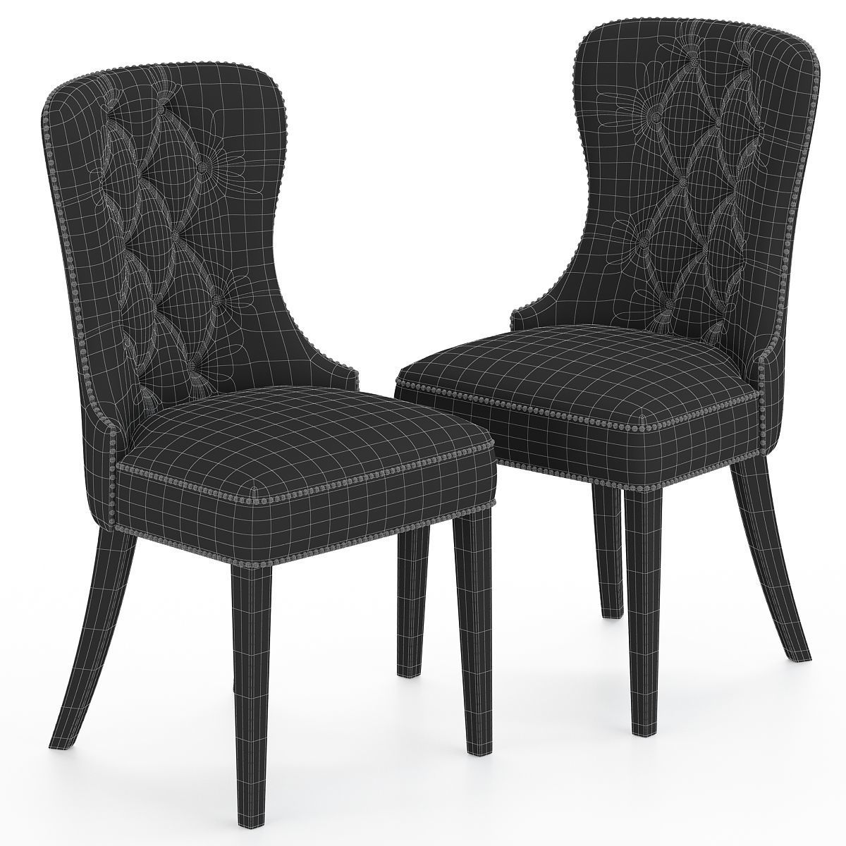 3D model Tufted Velvet Dining Chair Abbyson VR / AR / lowpoly CGTrader