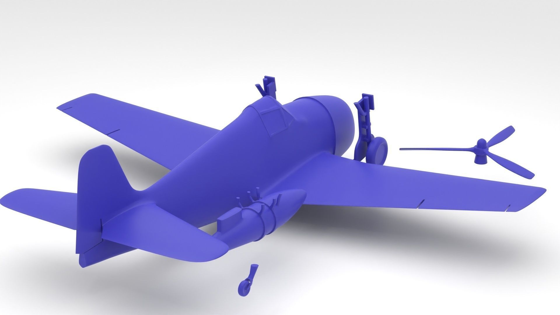 Grumman F6F Hellcat - 3d printer ready 3D print model_5
