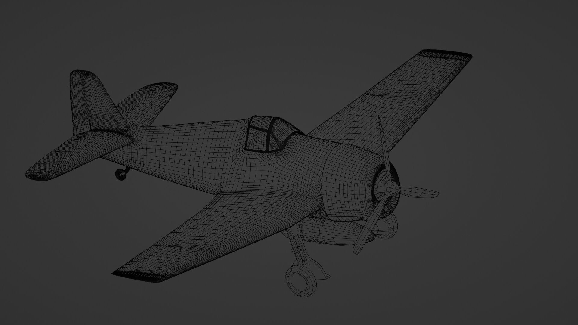 Grumman F6F Hellcat - 3d printer ready 3D print model_3