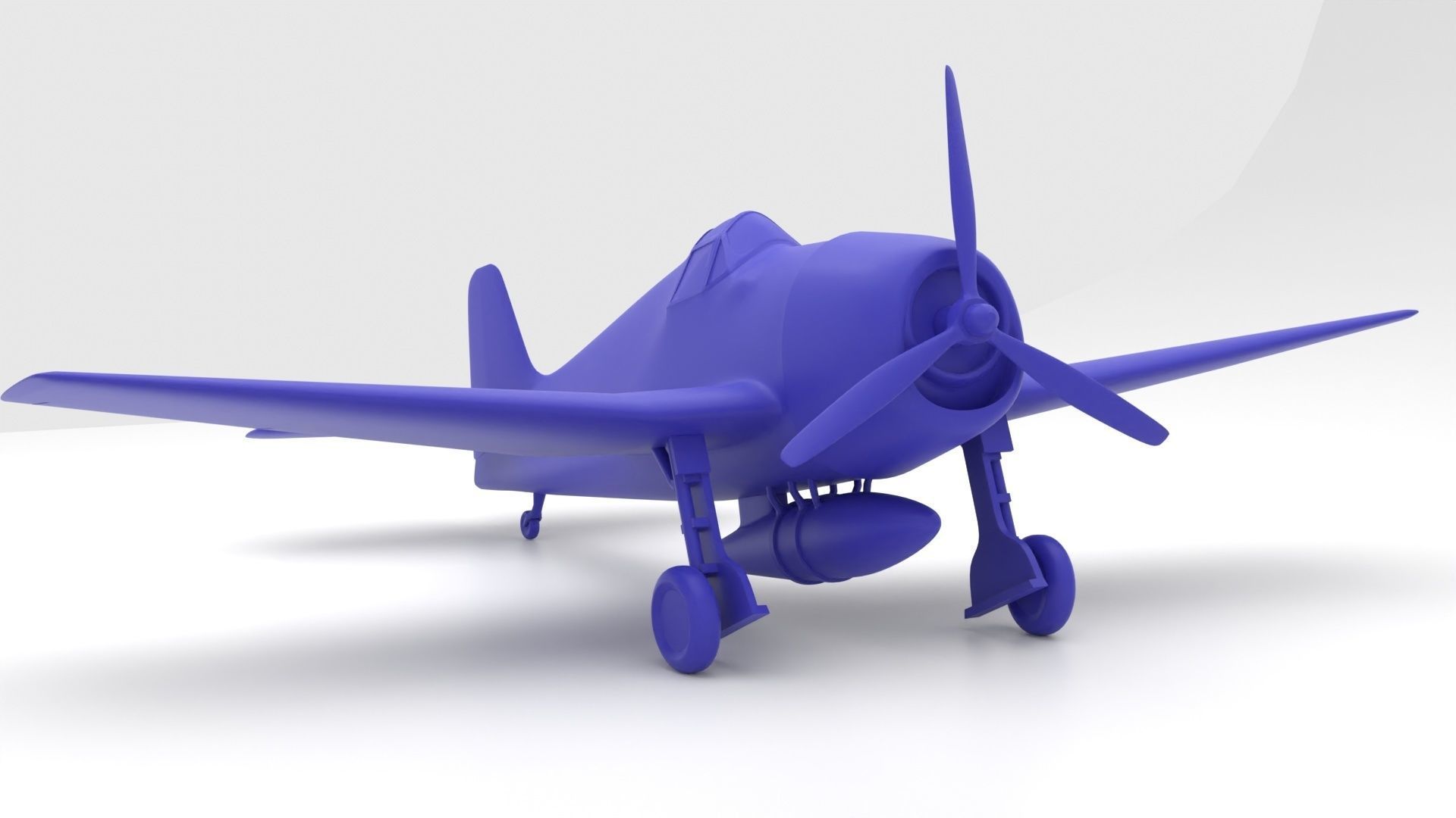 Grumman F6F Hellcat - 3d printer ready 3D print model_4