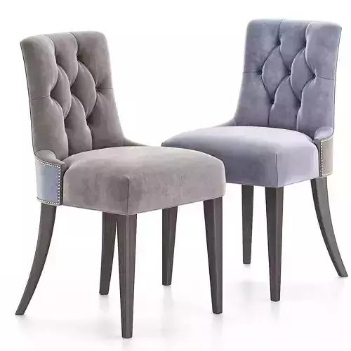 RL-CHA-LINELL two dining chairs with upholstered backs and legs