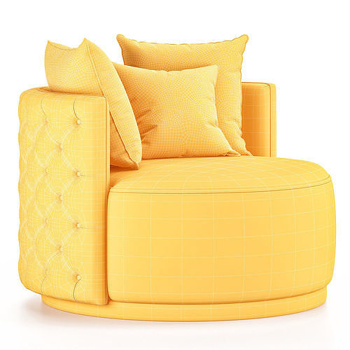 ScandalMADEMOISELLE swivel chair velvet Low-poly 3D model 4