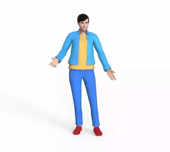 Cartoon Female Character rigged