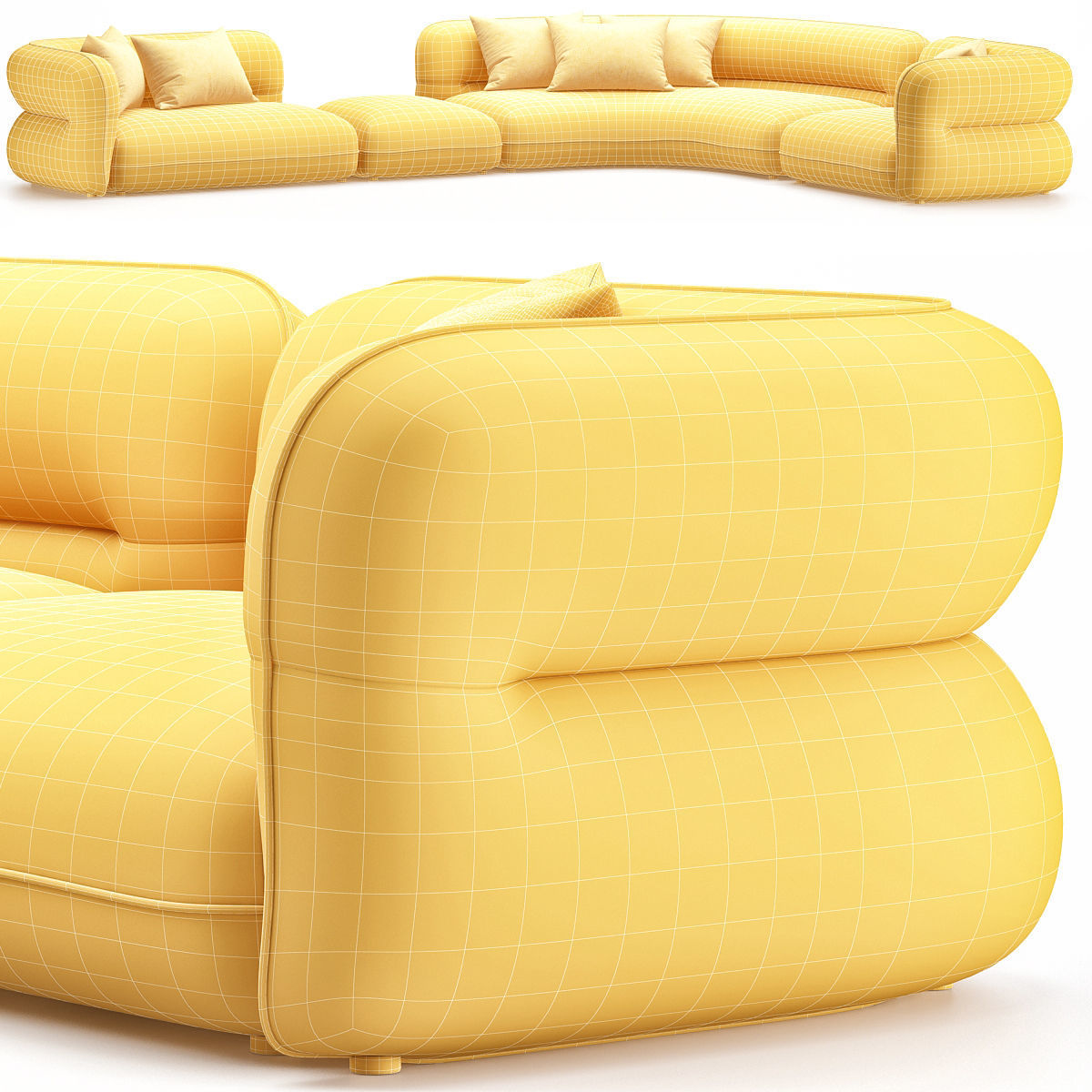 Bufa Sofa Low-poly 3D model_1