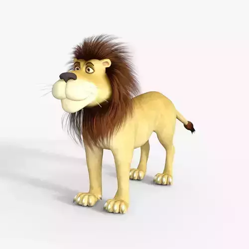 Cartoon Lion Rigged