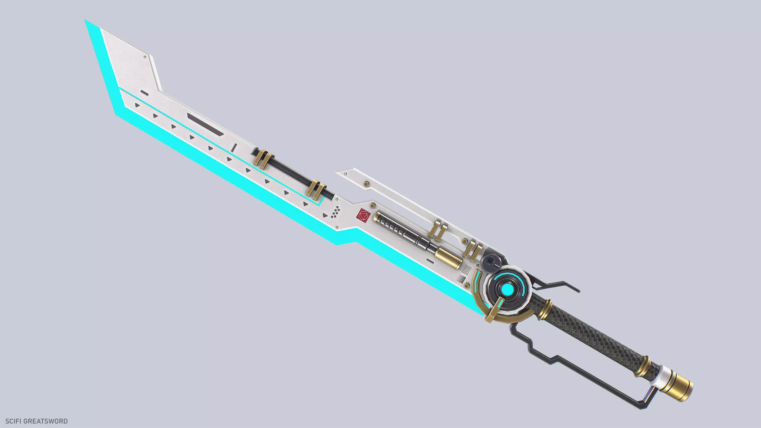 Scifi greatsword Low-poly 3D model_0