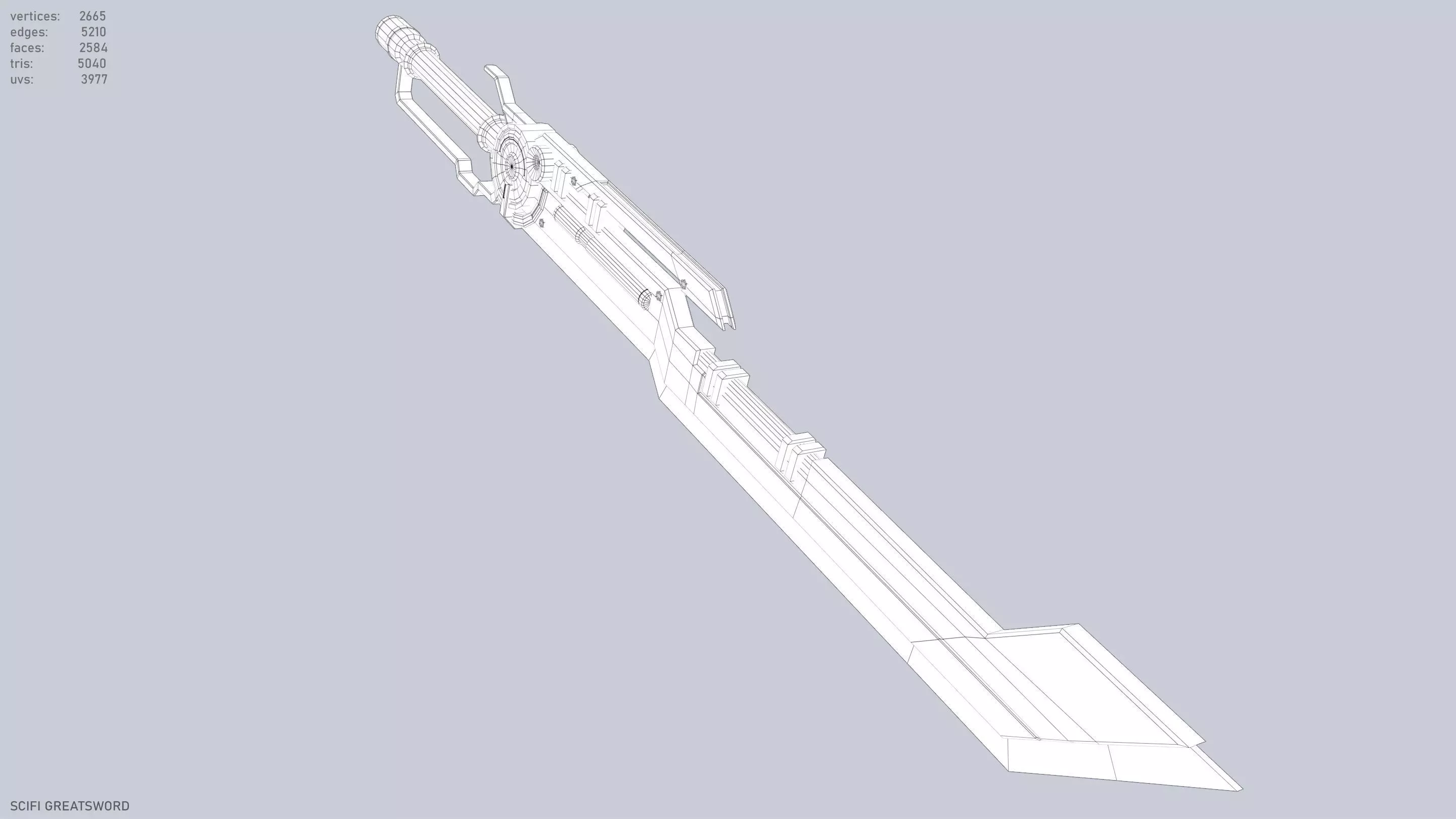 Scifi greatsword Low-poly 3D model_13