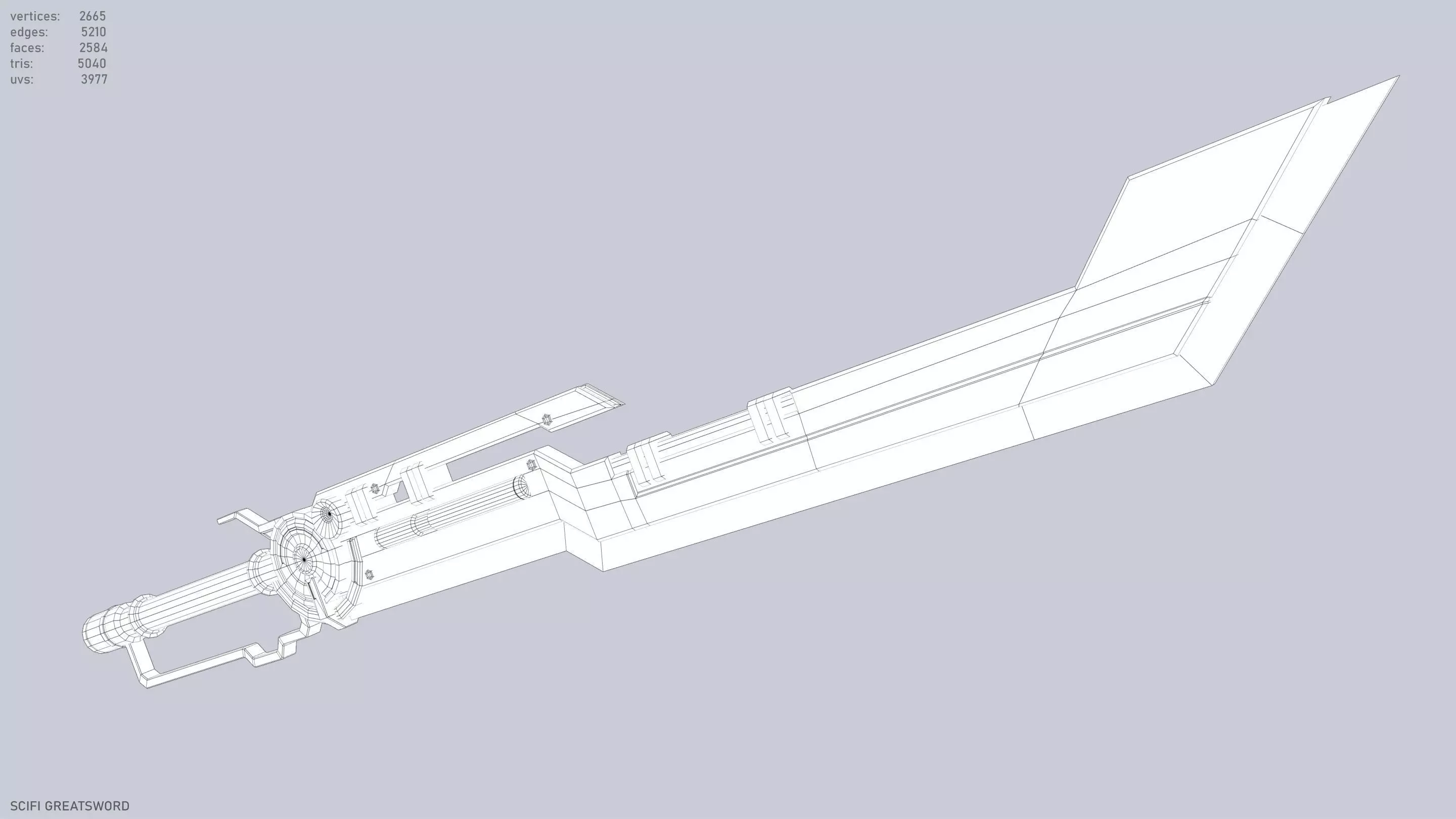 Scifi greatsword Low-poly 3D model_14