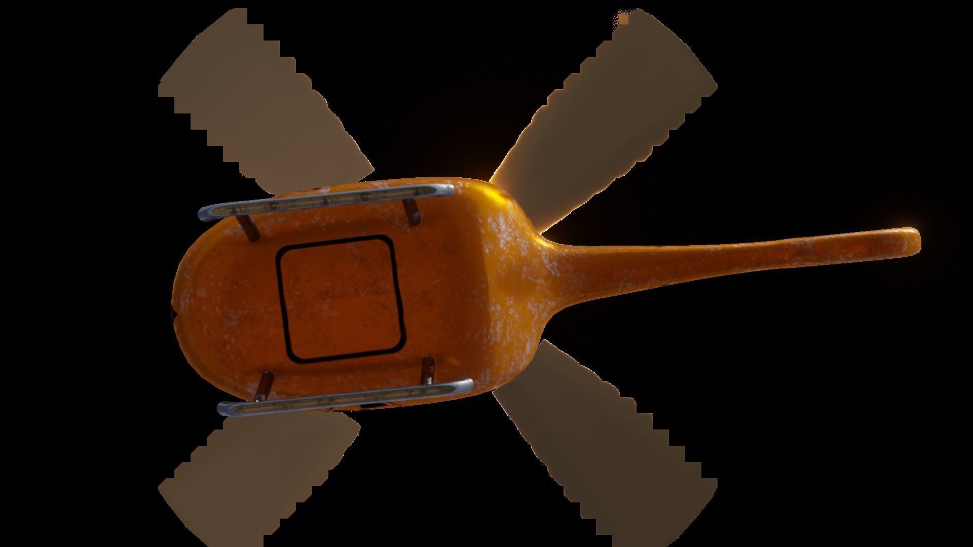 Heli Copter Low-poly 3D model_6