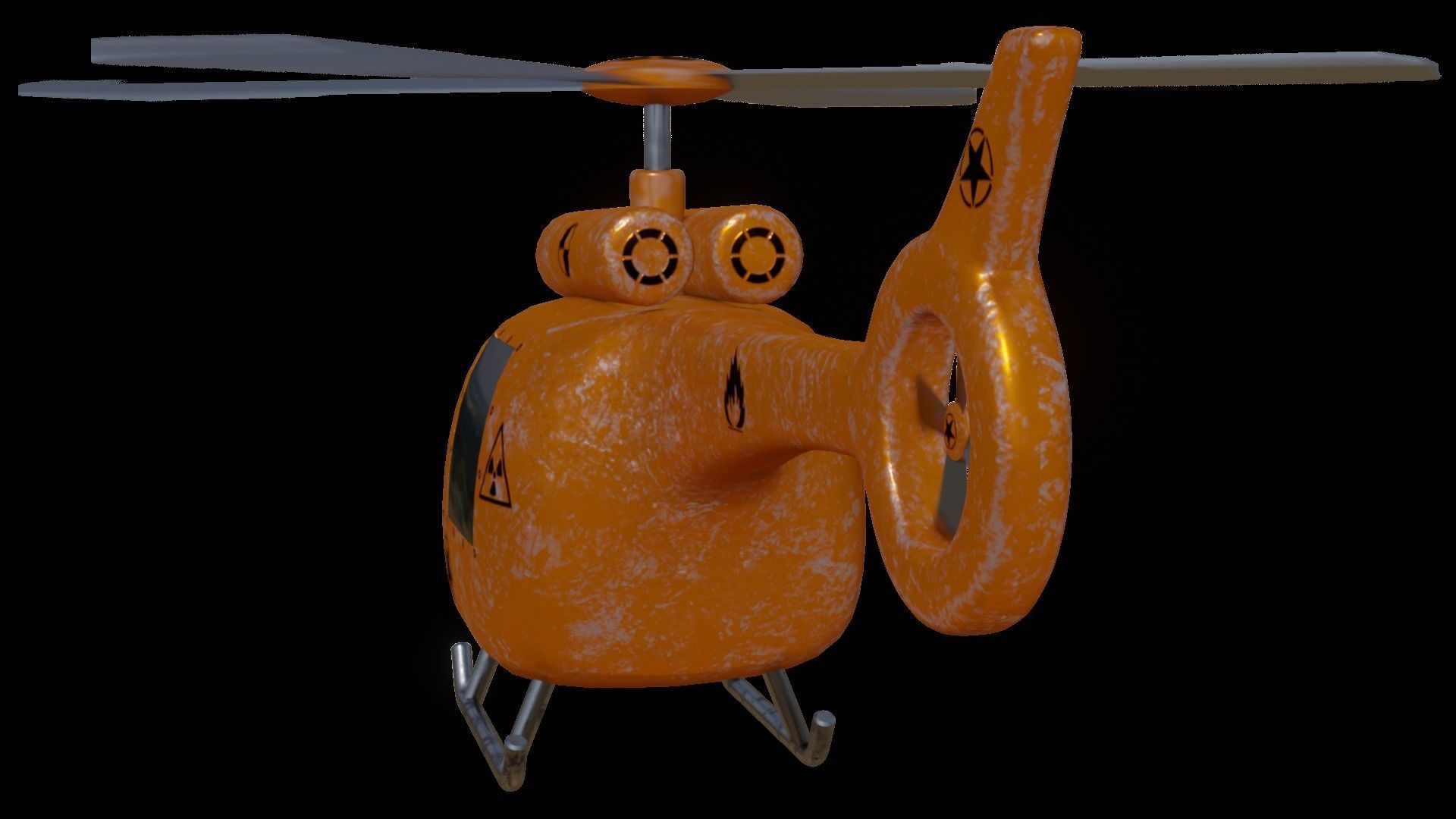 Heli Copter Low-poly 3D model_8