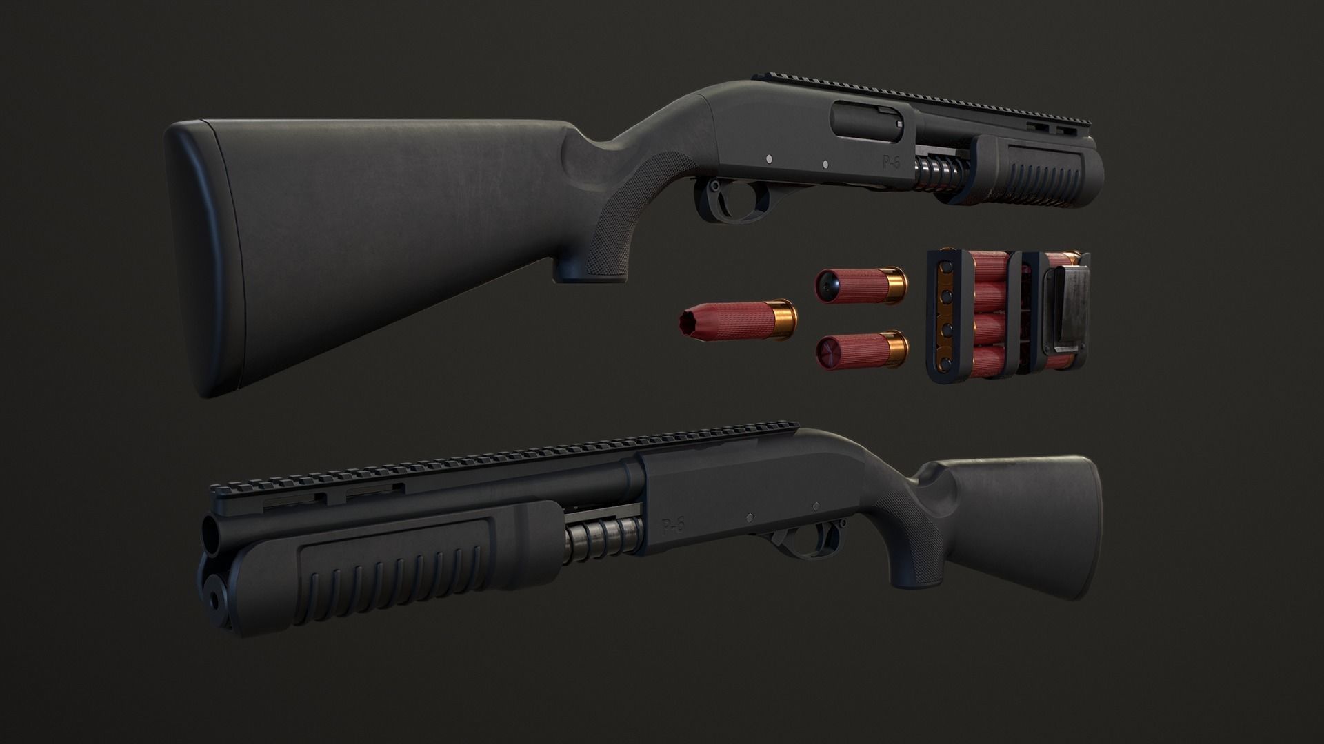 Weapons Pack Low-poly 3D model_16