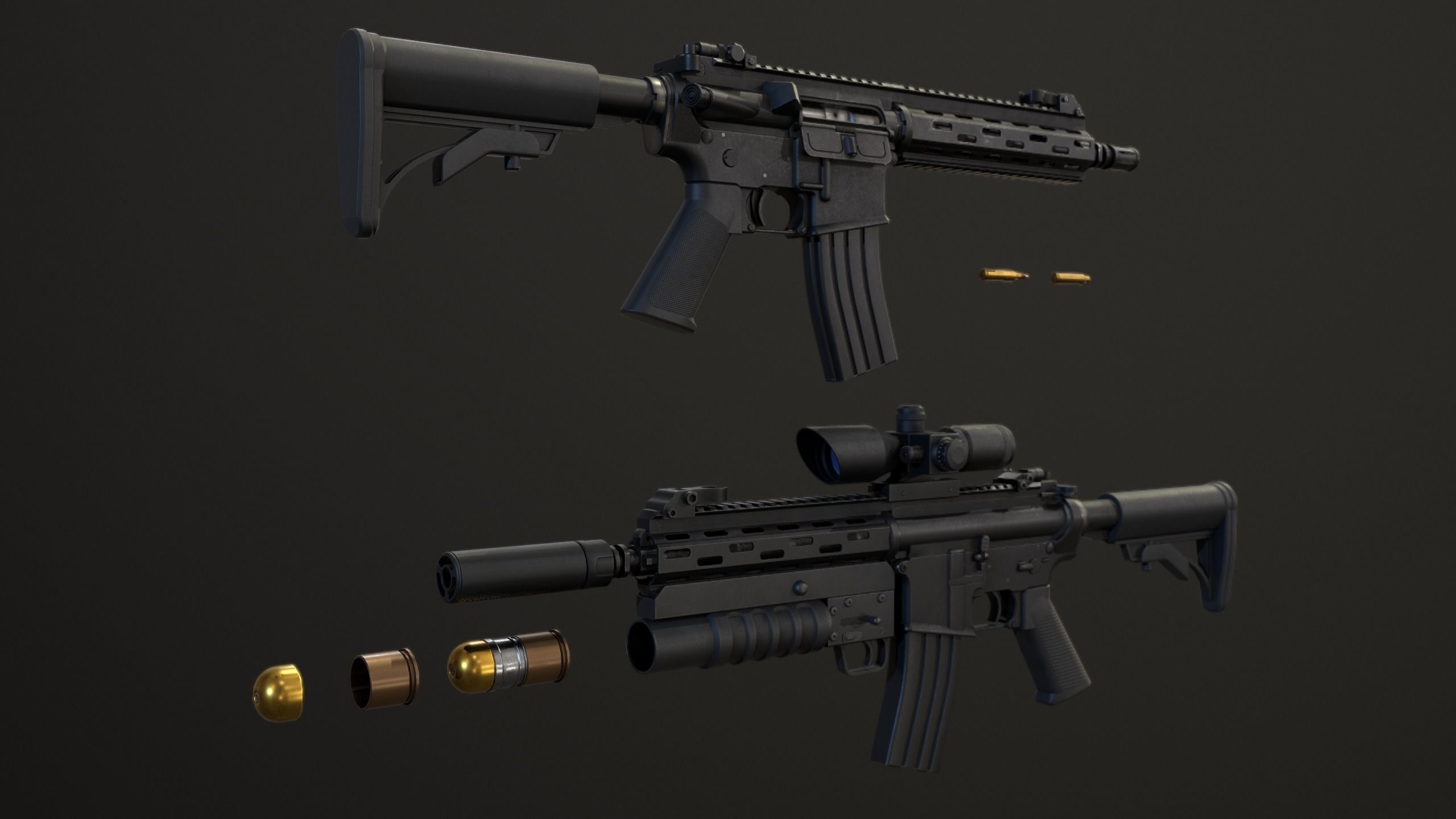 Weapons Pack Low-poly 3D model_17