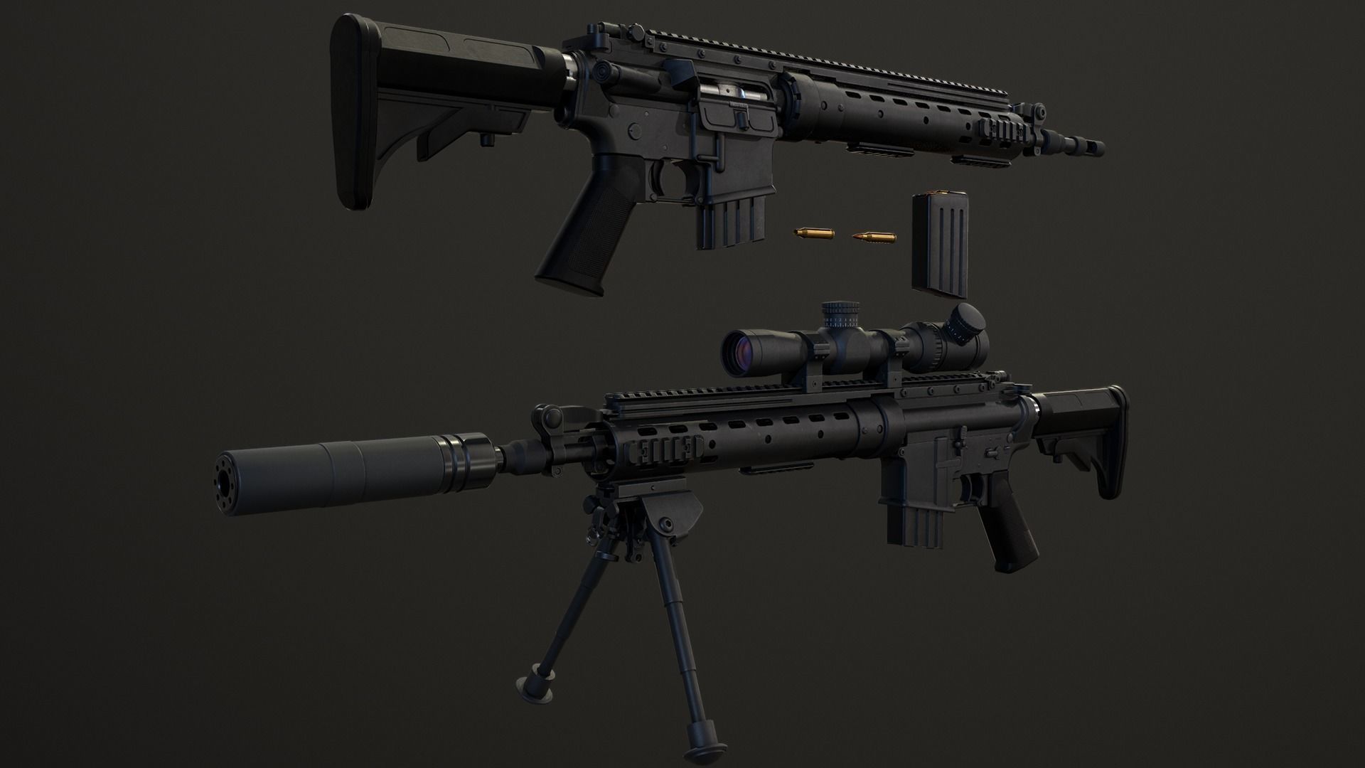 Weapons Pack Low-poly 3D model_18