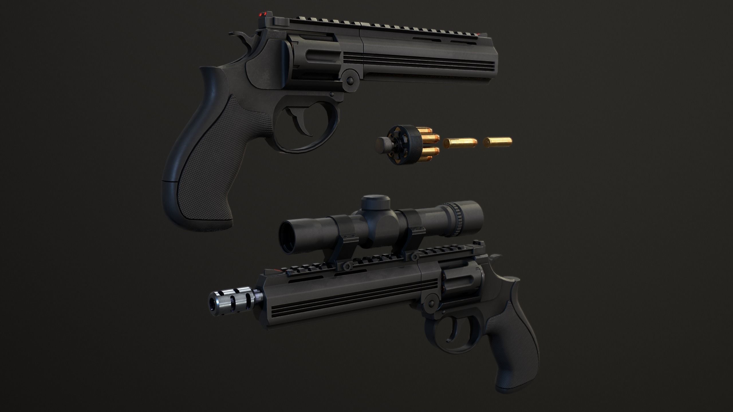 Weapons Pack Low-poly 3D model_13