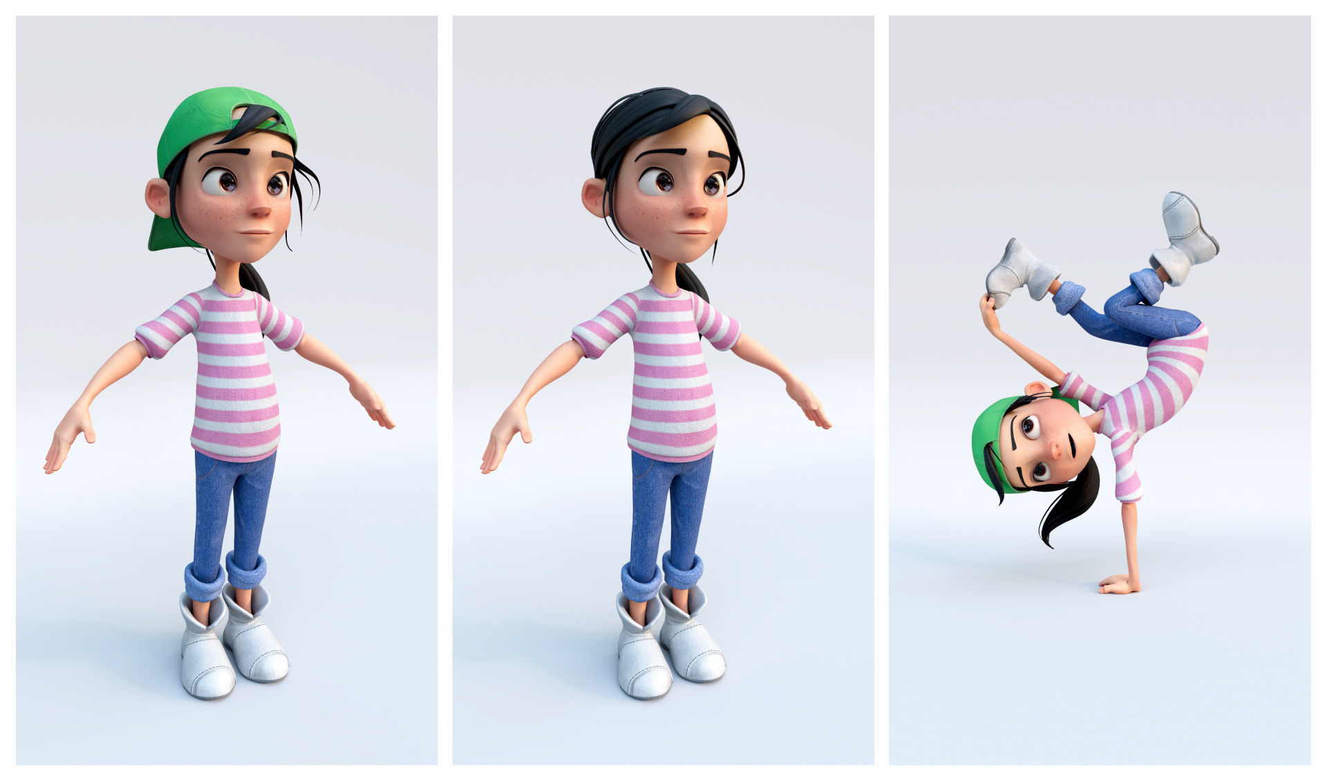 Cartoon Noola Family 6 characters Rigged 3D model_2