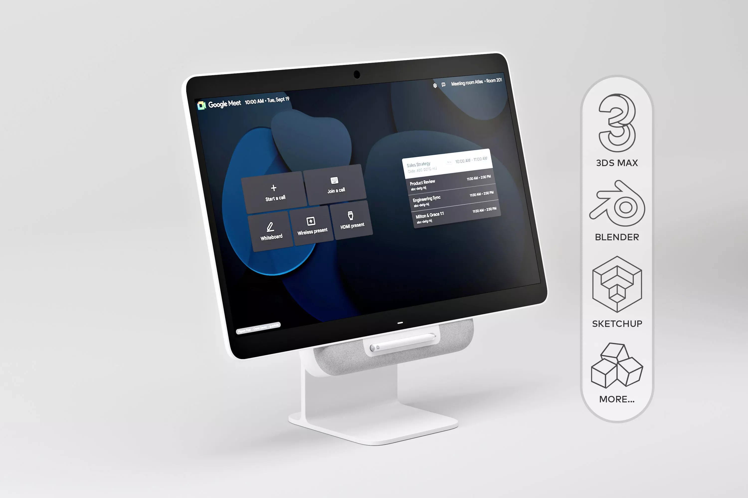 Google Meet Series One Desk 27 by Avocor - All in One Desktop PC 3D model_0