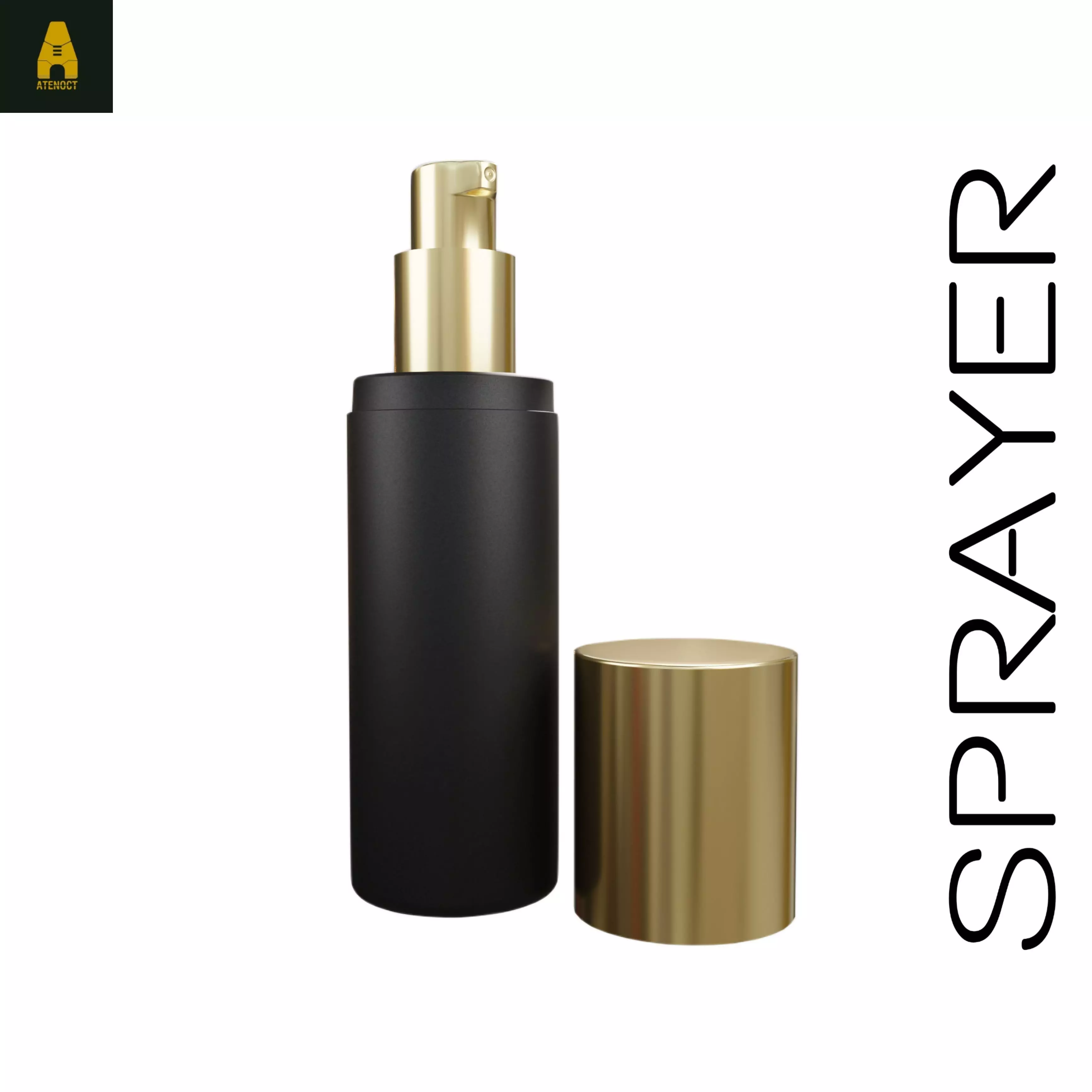 Cylinderic water spray black Low-poly 3D model_0