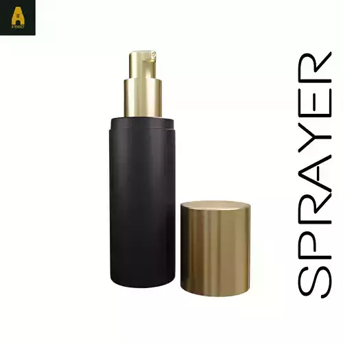 Cylinderic water spray black Low-poly 3D model