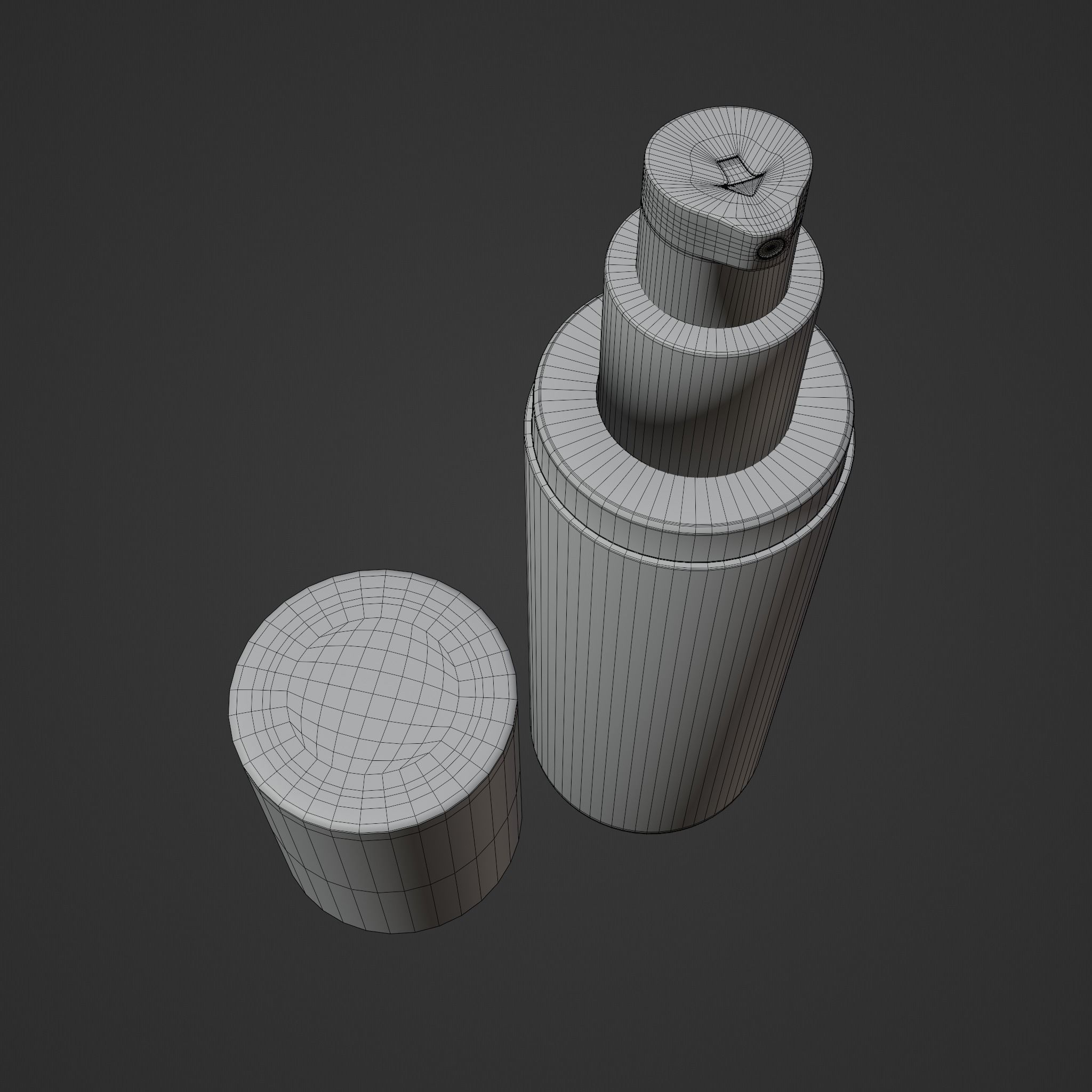 Cylinderic water spray black Low-poly 3D model_8