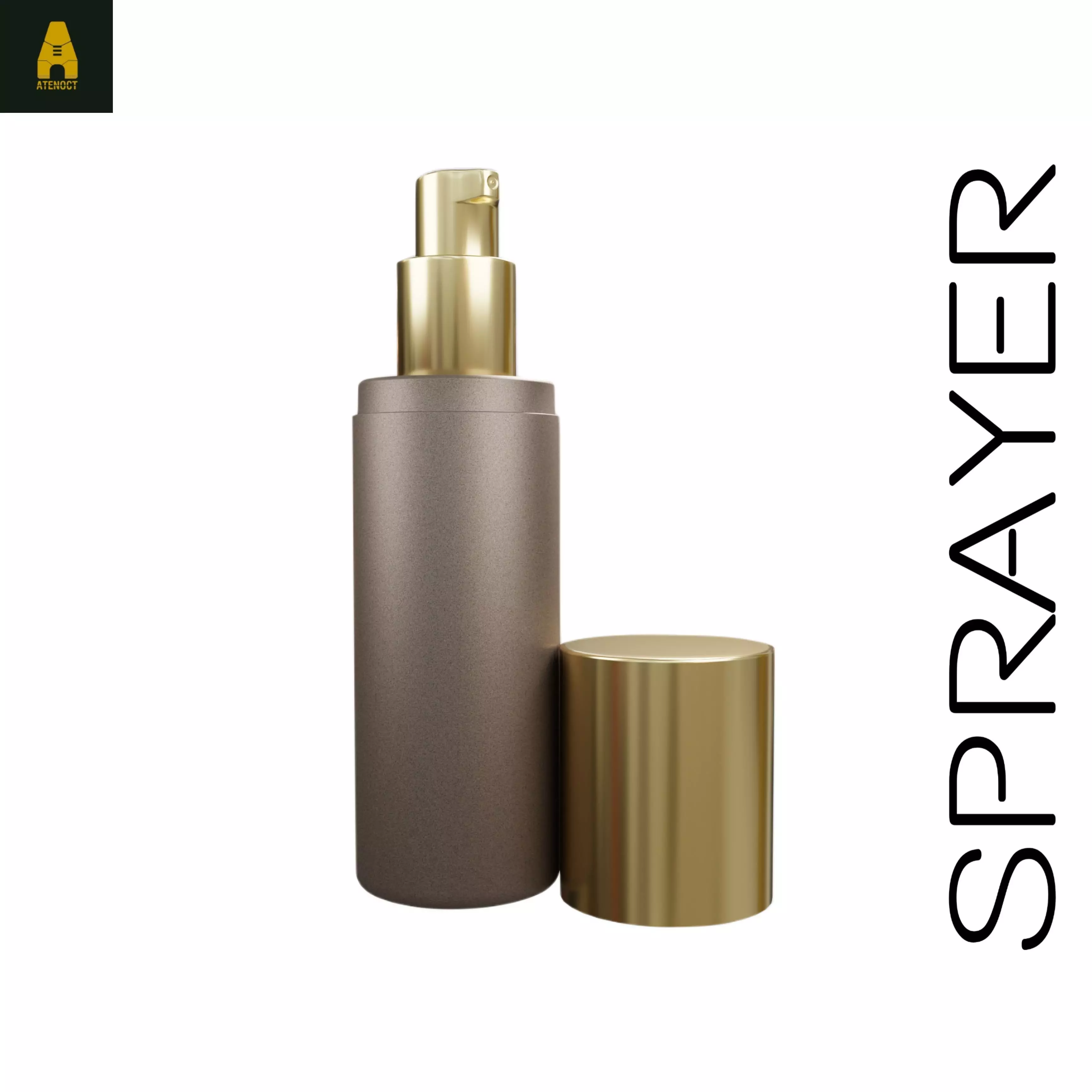 Cylinderic water spray chrome Low-poly 3D model_0