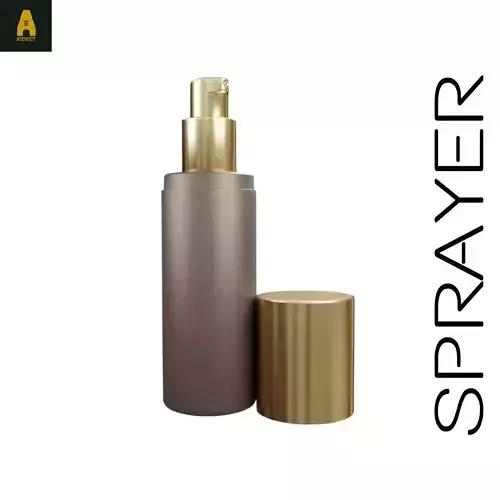 Cylinderic water spray chrome Low-poly 3D model