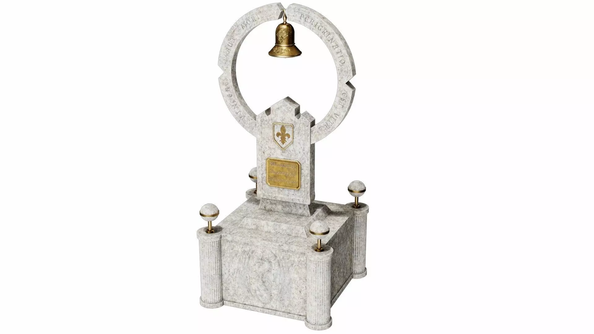 Monument marble bell 3D model_0