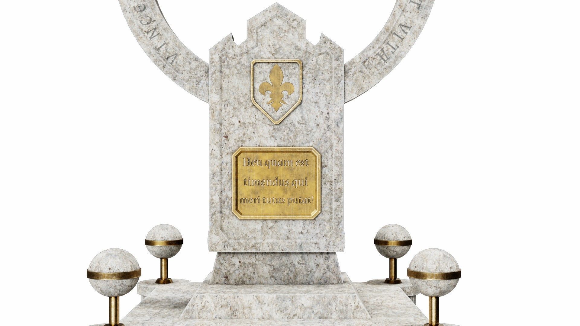 Monument marble bell 3D model_5