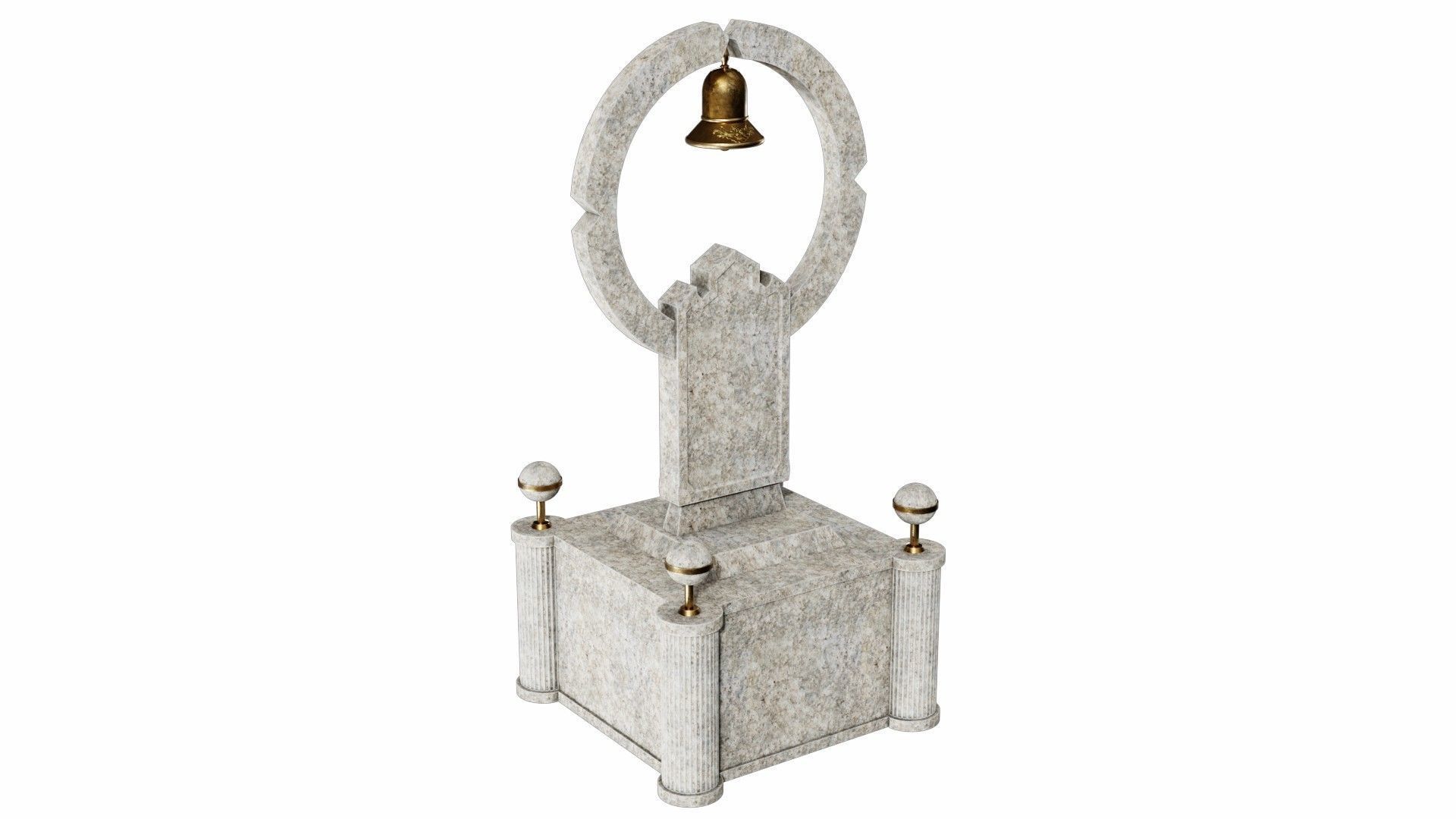 Monument marble bell 3D model_3