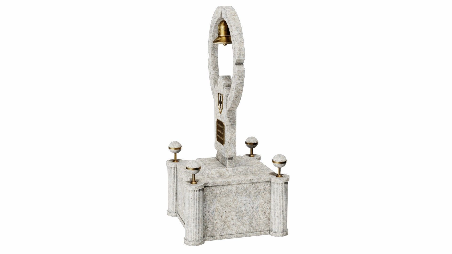 Monument marble bell 3D model_2