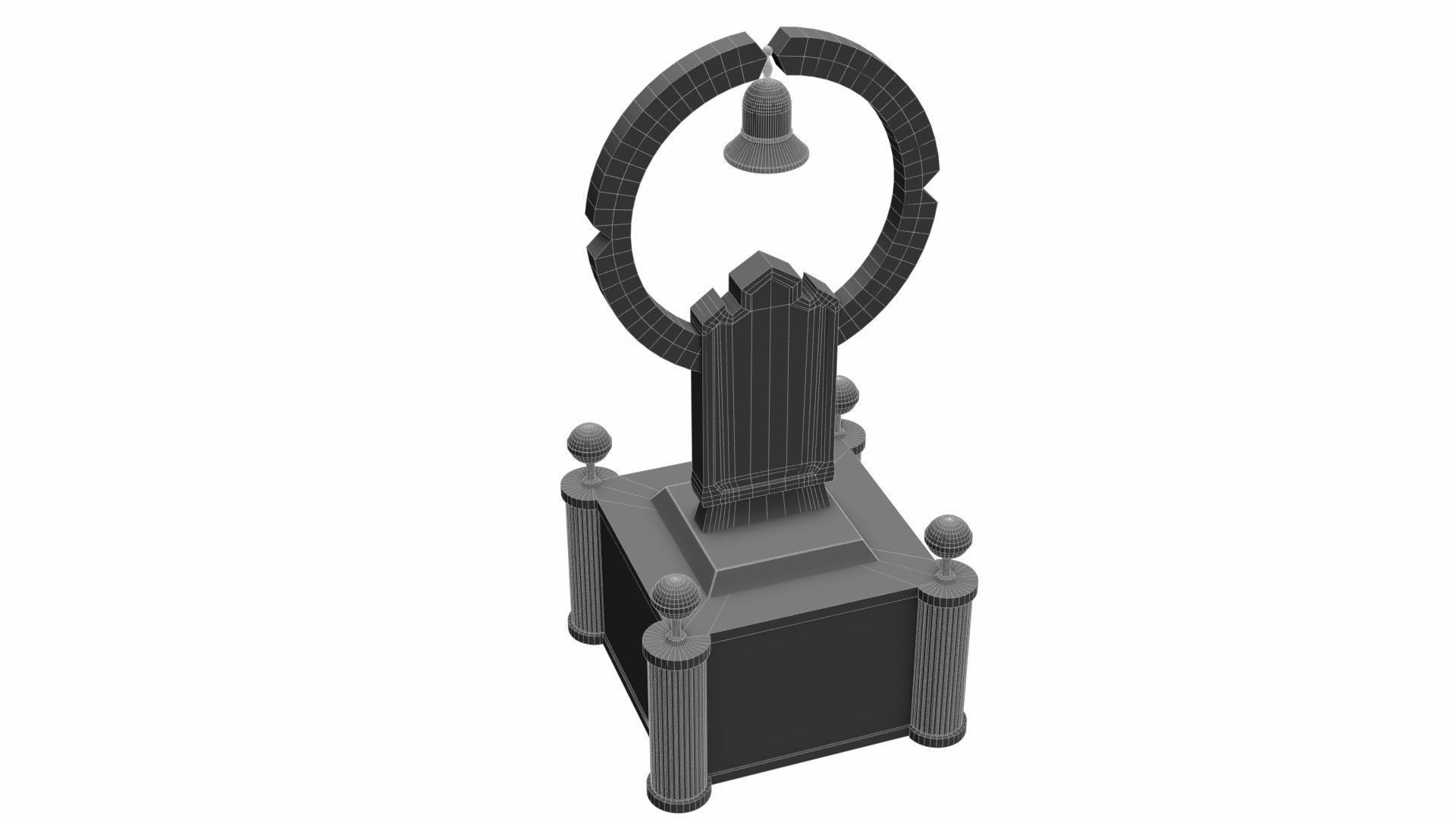 Monument marble bell 3D model_12