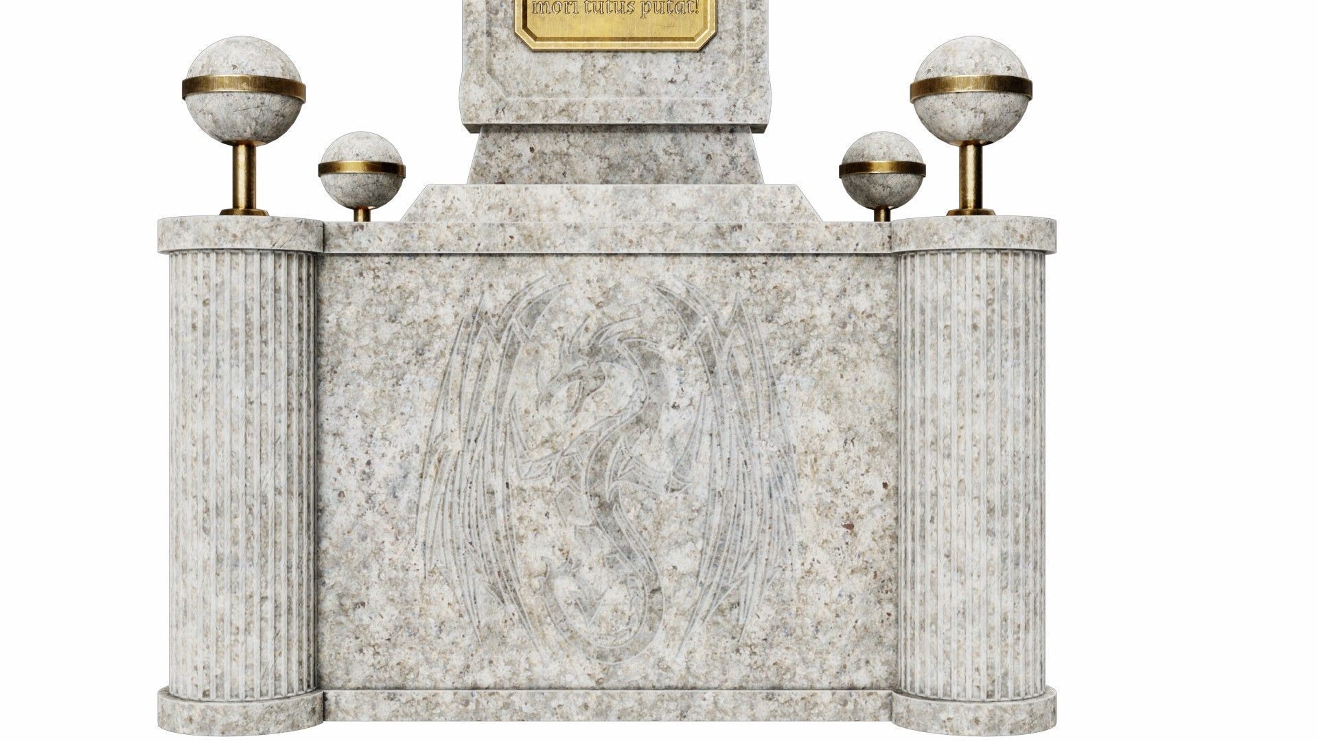 Monument marble bell 3D model_6
