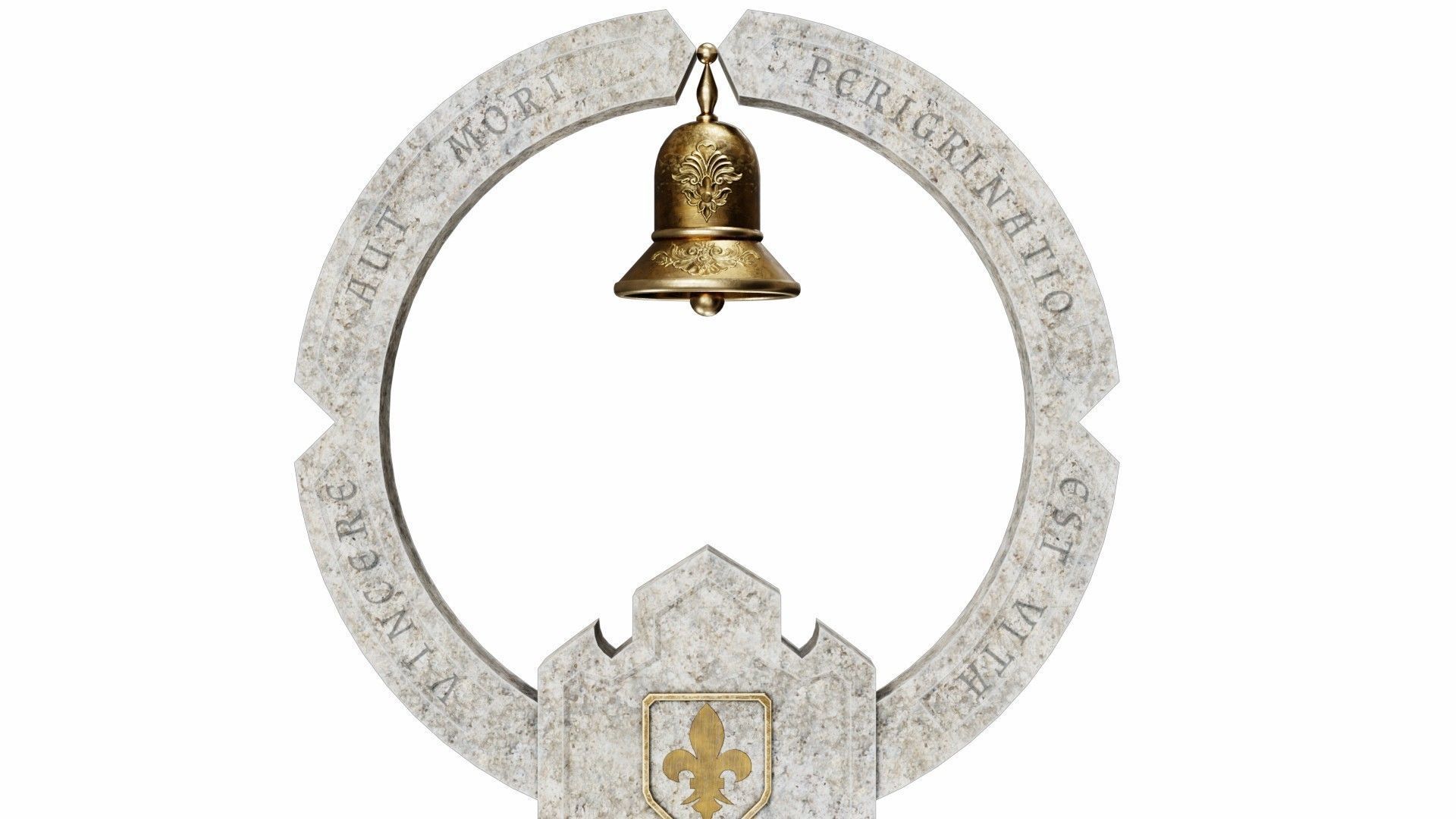 Monument marble bell 3D model_4