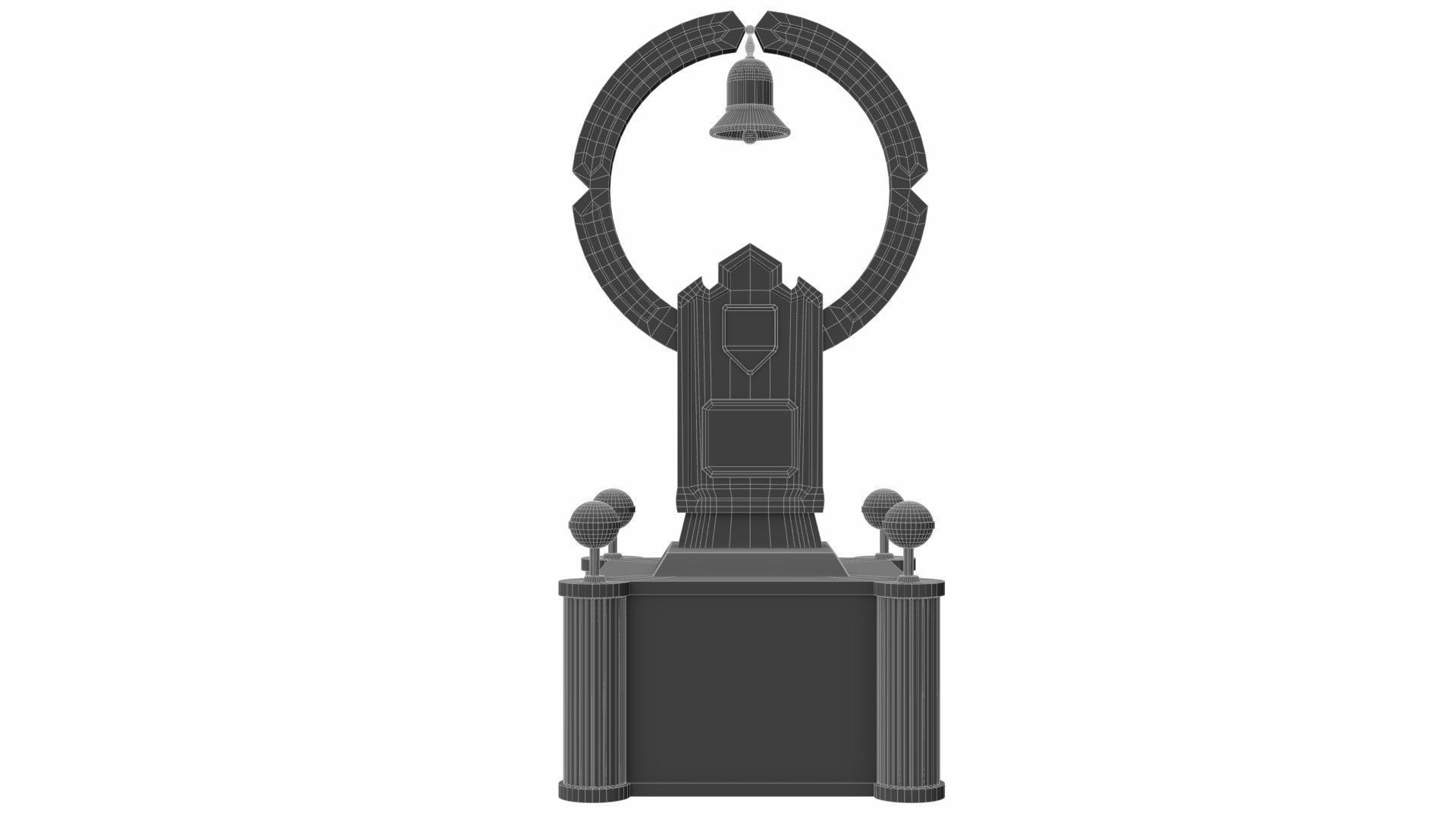 Monument marble bell 3D model_8