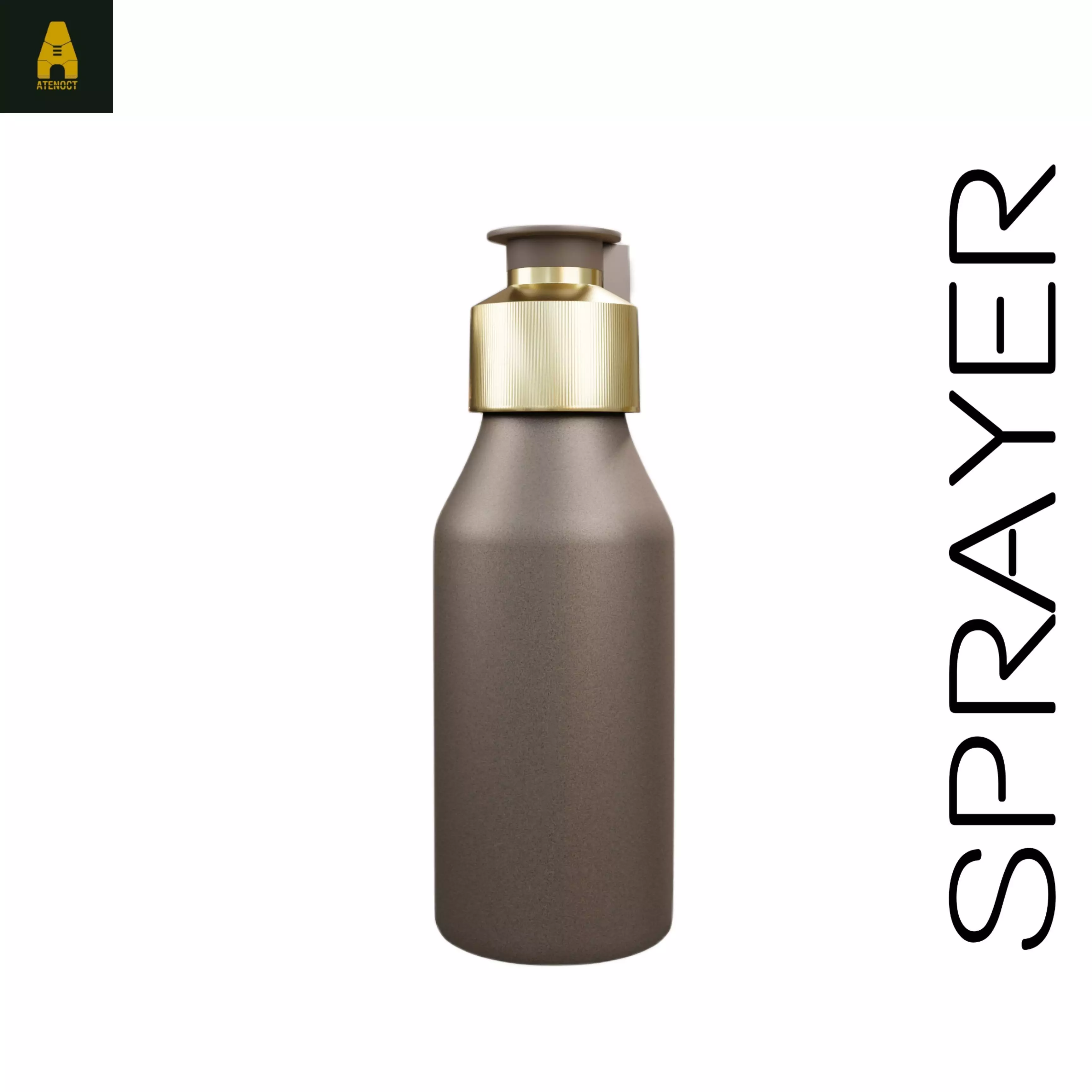 Perfume spray chrome Low-poly 3D model_0