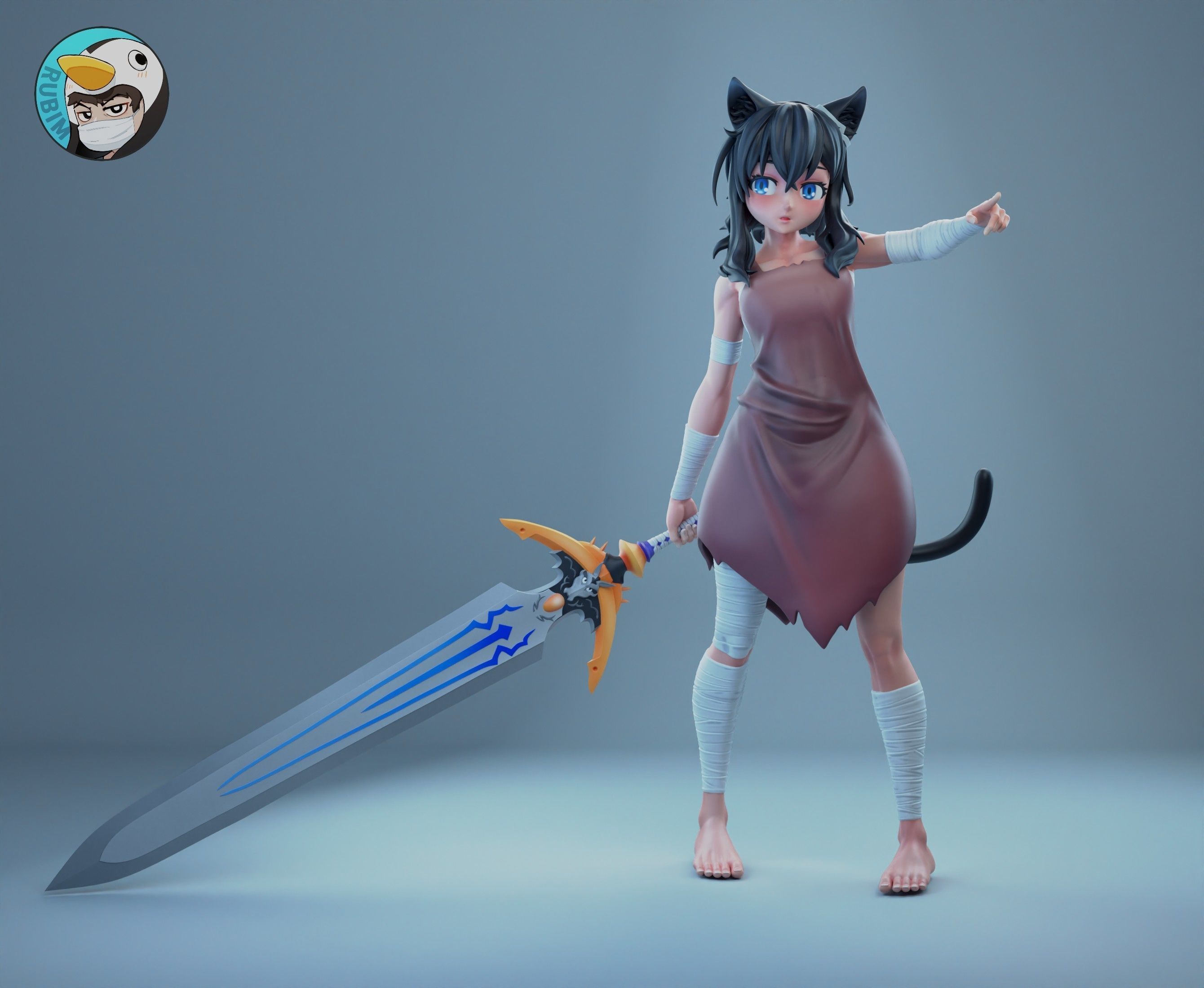 Fran- Reincarnated as a sword 3D print model_8