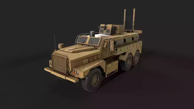 Cougar MRAP 6X6 Low-poly 3D model