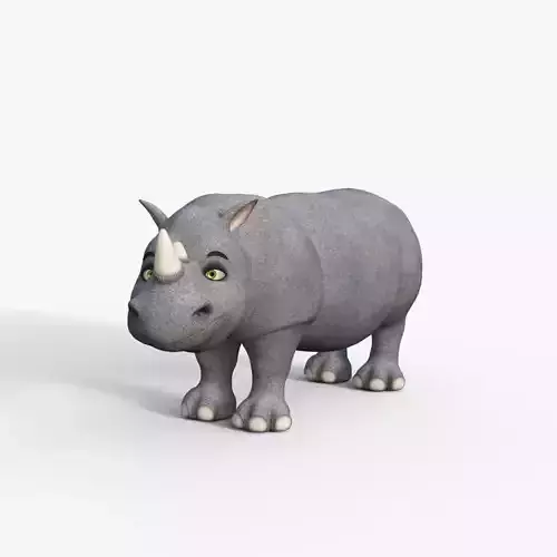 Cartoon Rhino Rigged