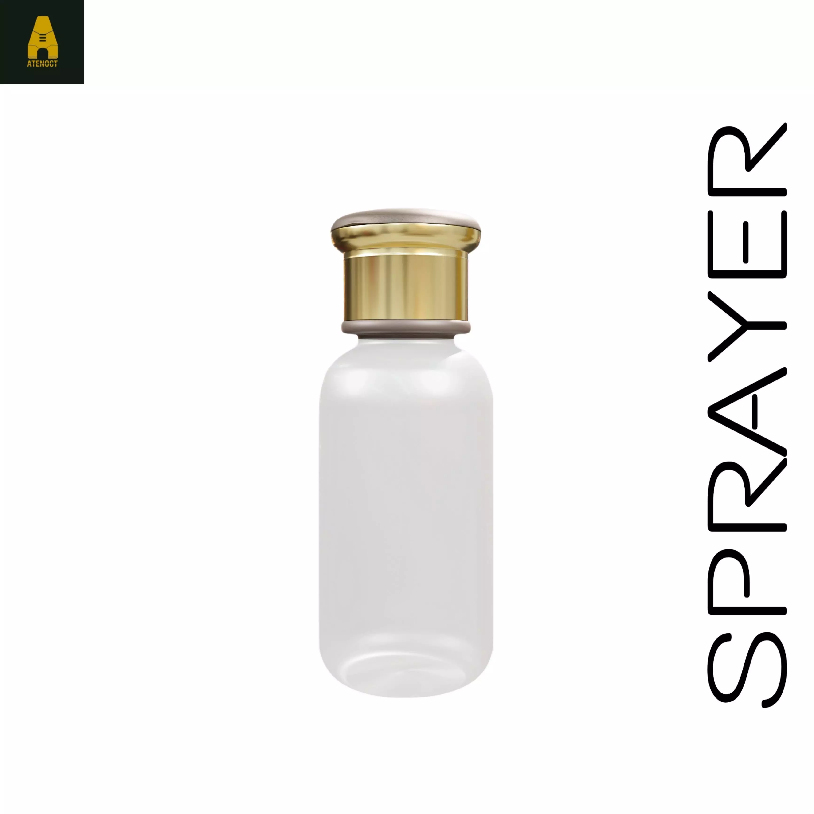 Perfume bottle white Low-poly 3D model_0