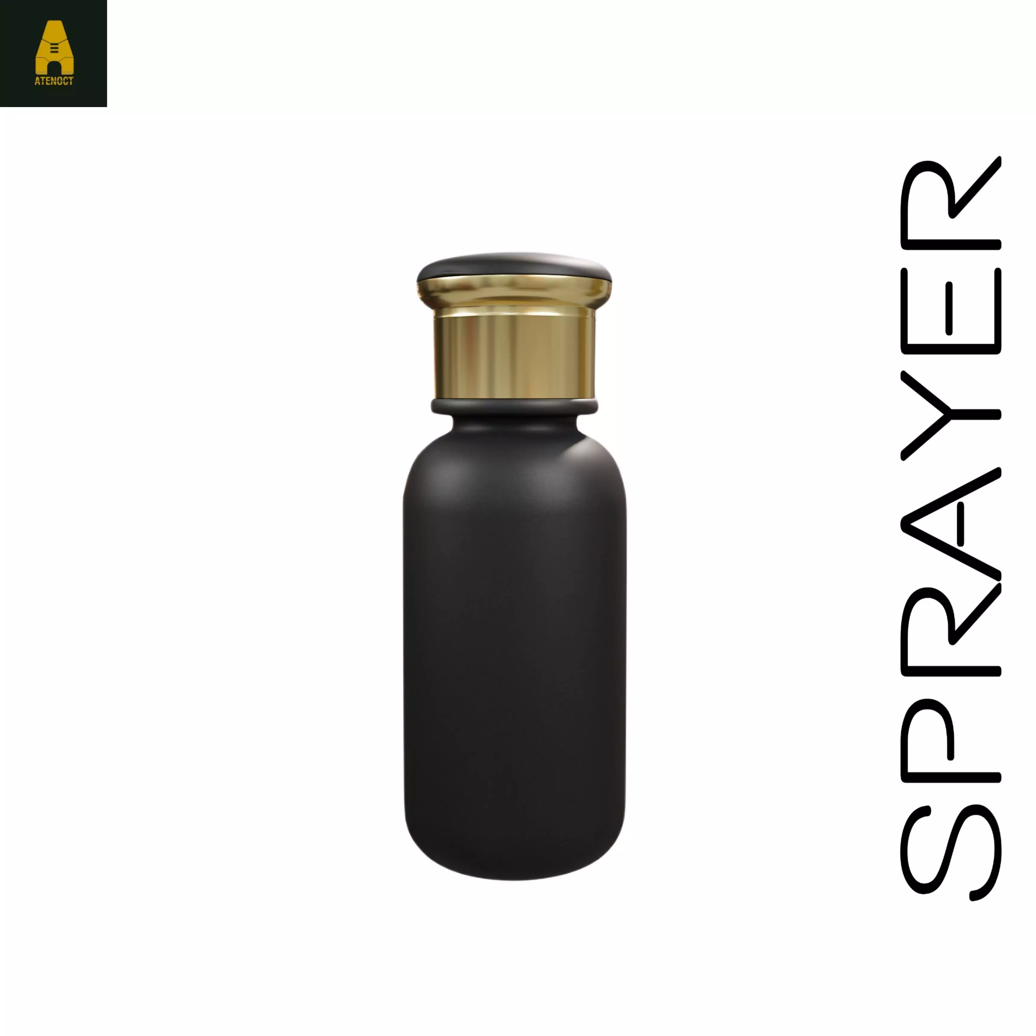 Perfume bottle black Low-poly 3D model_0