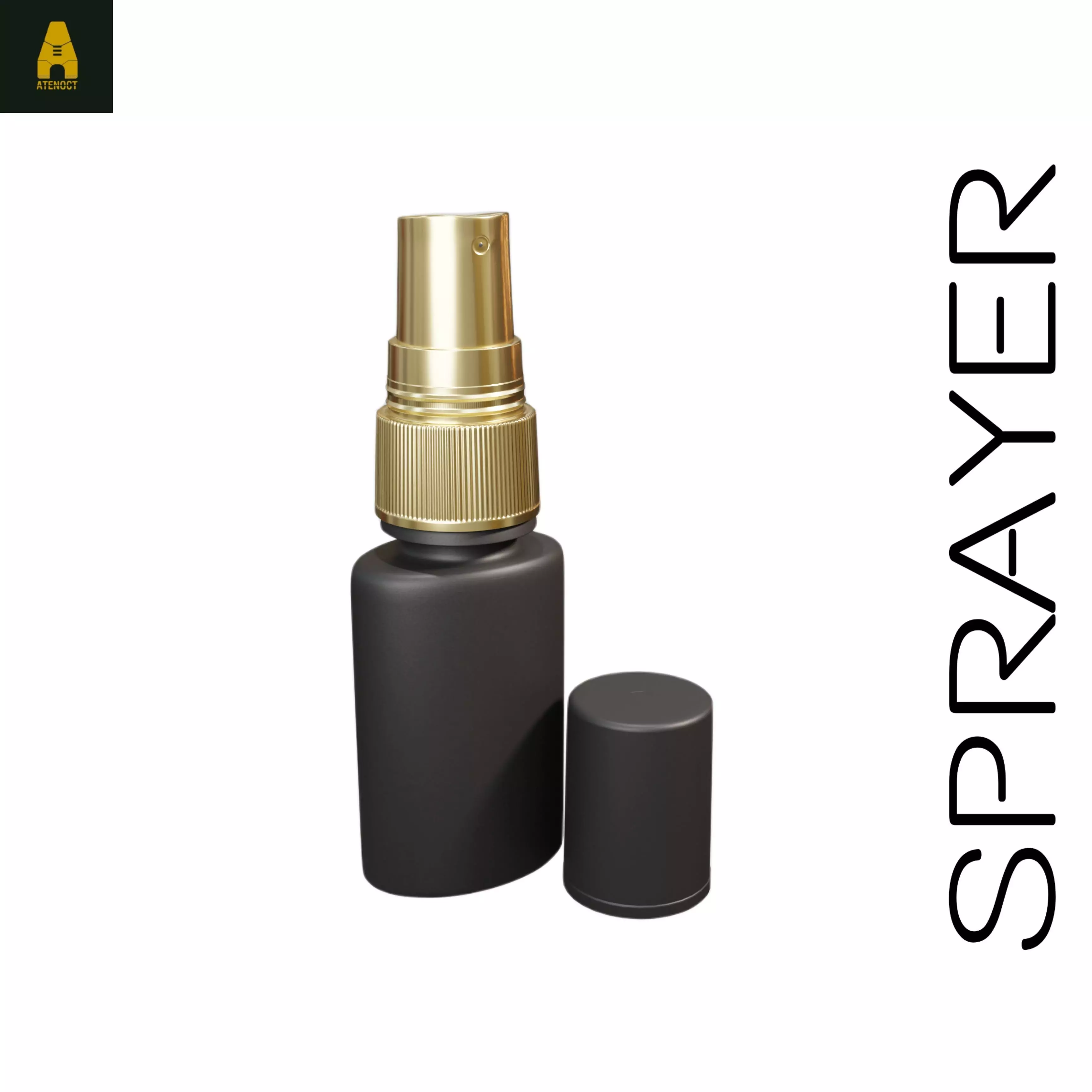Mini spray black Low-poly 3D model_0