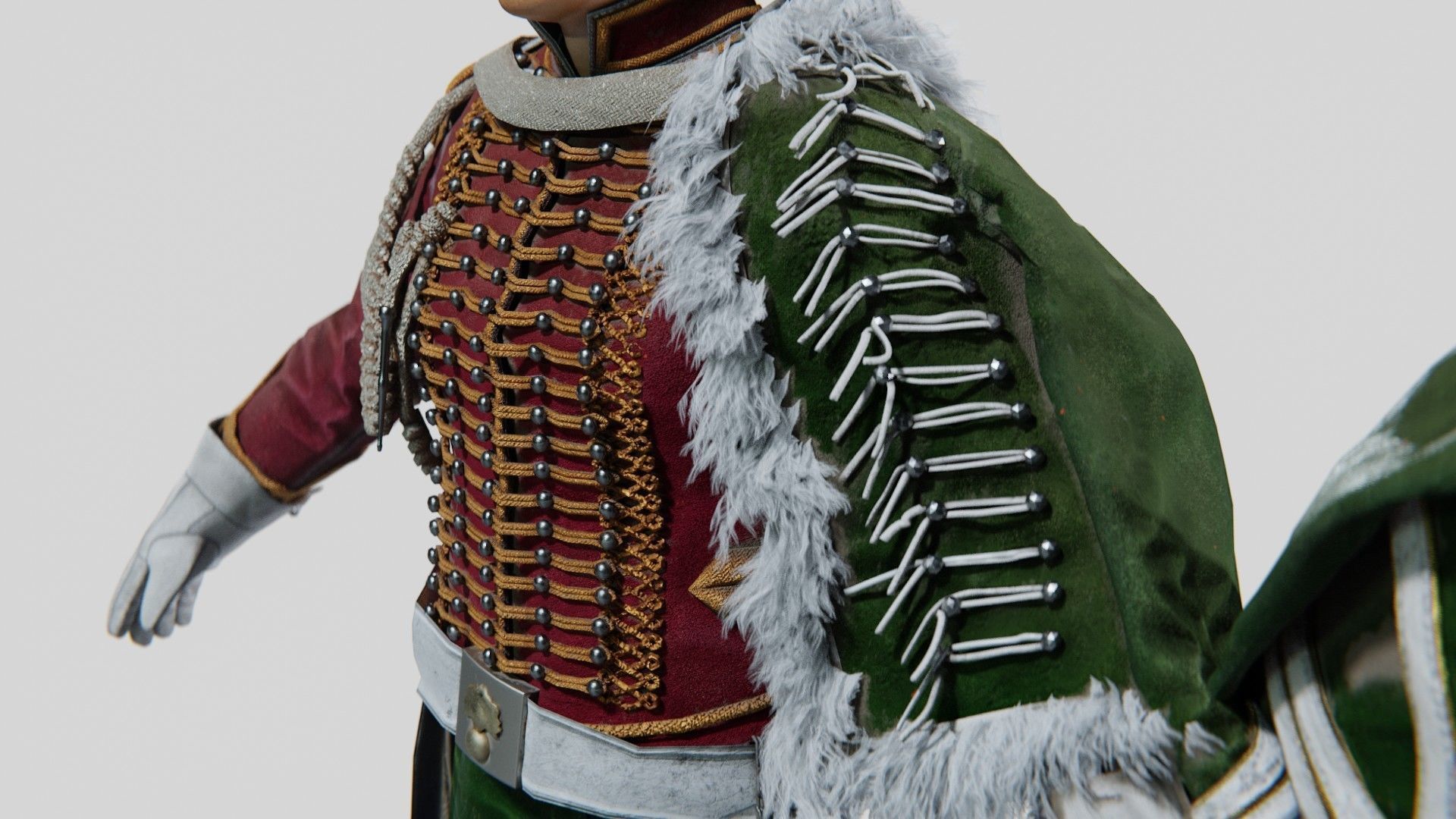 Soldier Napoleon High Rank Officer Rigged Low-poly 3D model_14