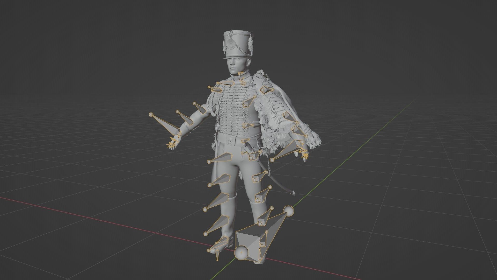 Soldier Napoleon High Rank Officer Rigged Low-poly 3D model_18