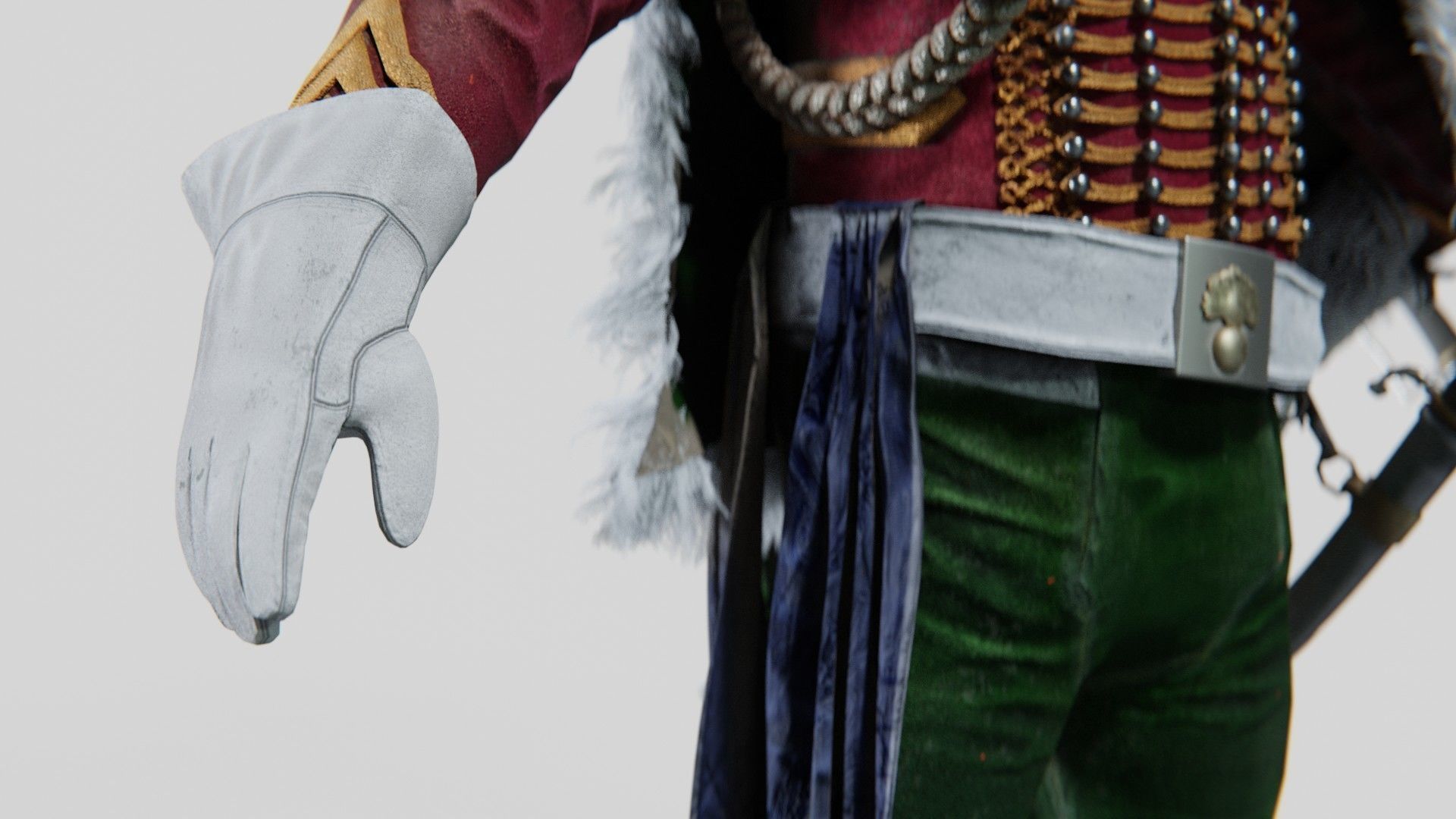 Soldier Napoleon High Rank Officer Rigged Low-poly 3D model_12