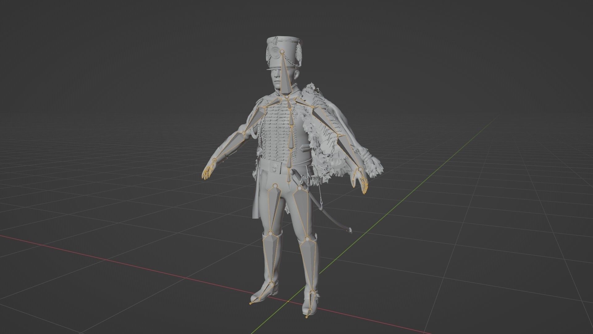 Soldier Napoleon High Rank Officer Rigged Low-poly 3D model_16