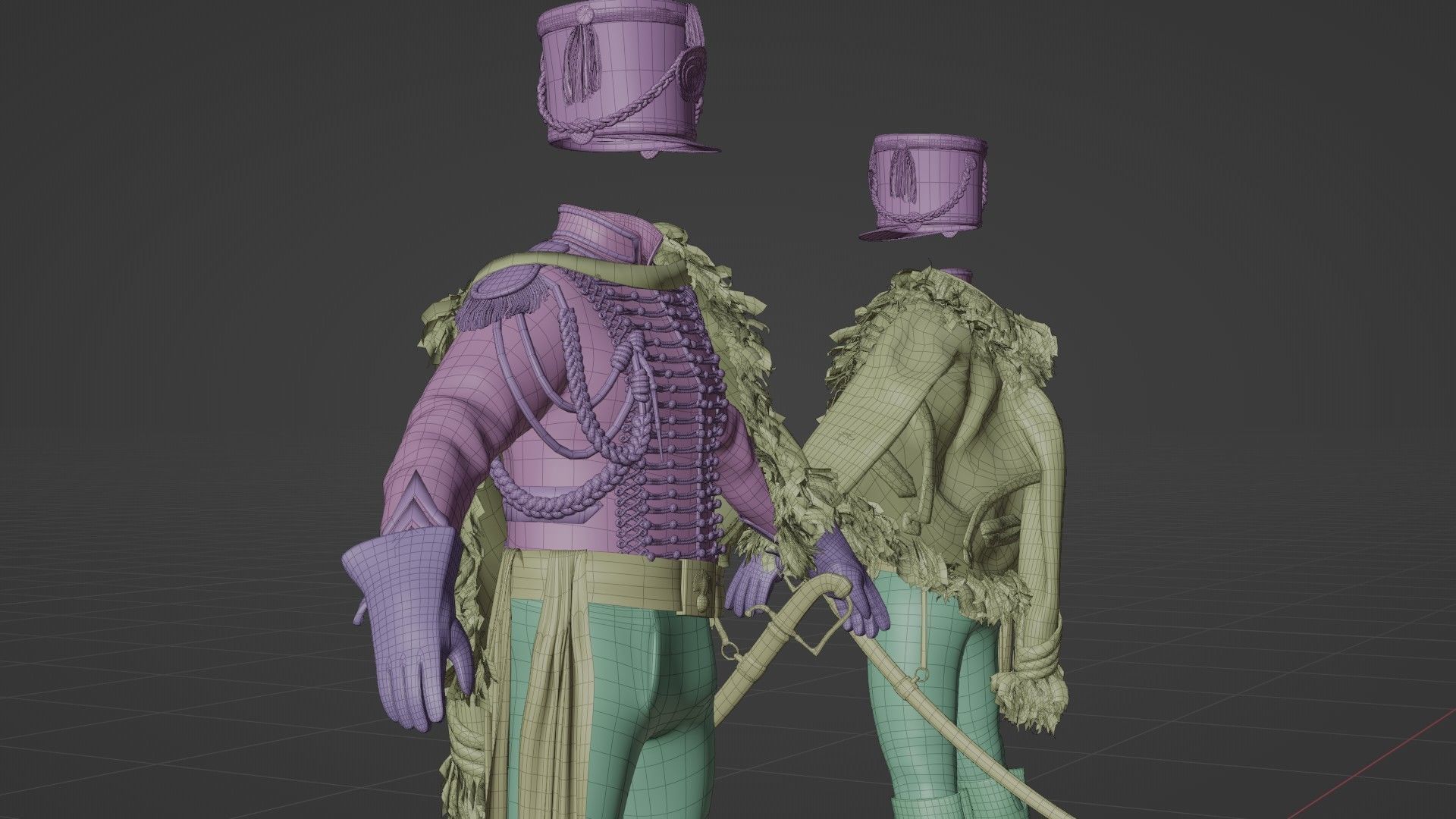 Soldier Napoleon High Rank Officer Rigged Low-poly 3D model_22